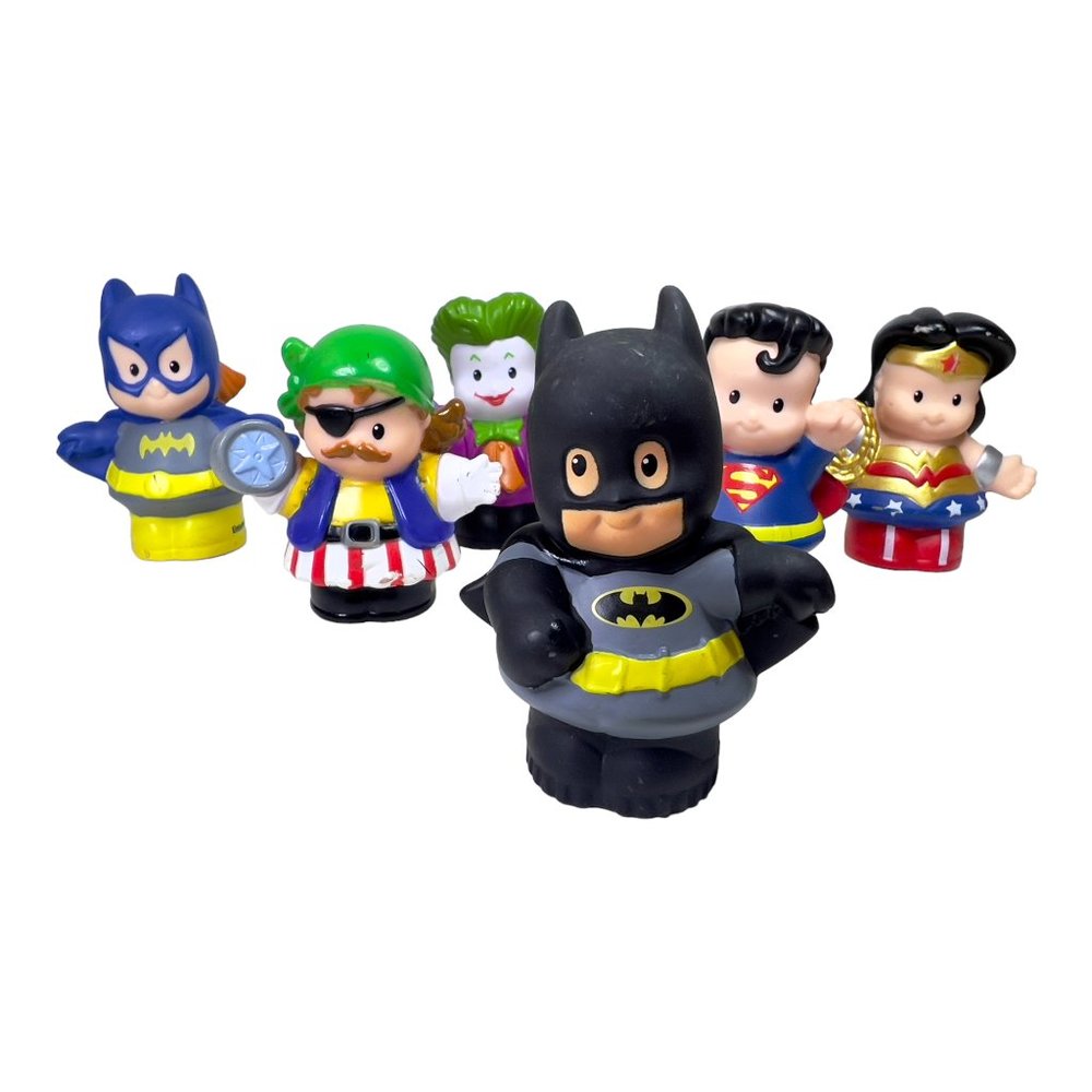 Lot of 6 Fisher Price Little People DC Super Friends Figures
